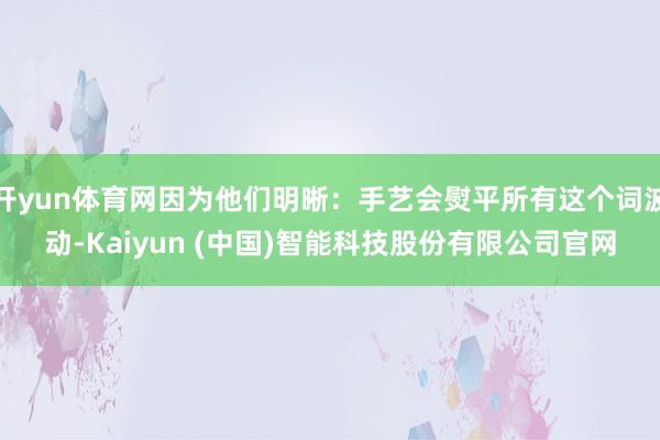 开yun体育网因为他们明晰：手艺会熨平所有这个词波动-Kaiyun (中国)智能科技股份有限公司官网