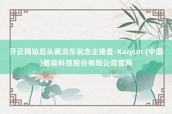 开云网站后头就没东说念主接盘-Kaiyun (中国)智能科技股份有限公司官网