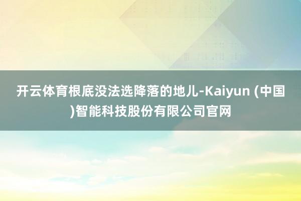 开云体育根底没法选降落的地儿-Kaiyun (中国)智能科技股份有限公司官网