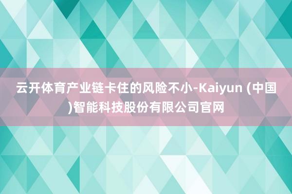 云开体育产业链卡住的风险不小-Kaiyun (中国)智能科技股份有限公司官网