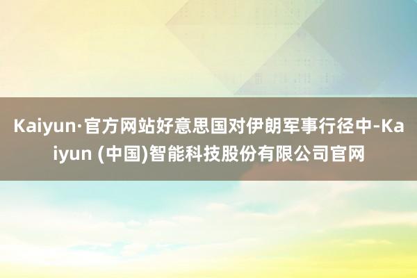 Kaiyun·官方网站好意思国对伊朗军事行径中-Kaiyun (中国)智能科技股份有限公司官网