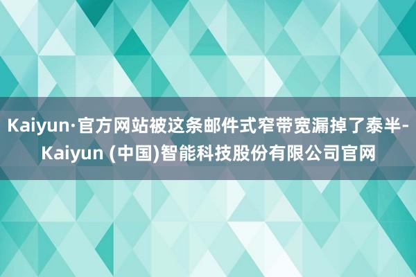 Kaiyun·官方网站被这条邮件式窄带宽漏掉了泰半-Kaiyun (中国)智能科技股份有限公司官网