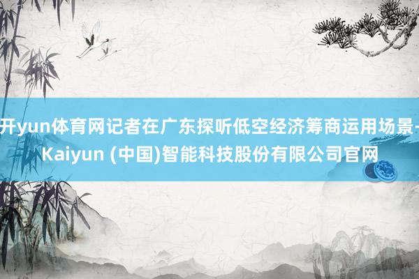 开yun体育网记者在广东探听低空经济筹商运用场景-Kaiyun (中国)智能科技股份有限公司官网