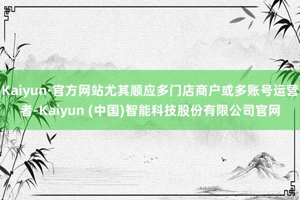 Kaiyun·官方网站尤其顺应多门店商户或多账号运营者-Kaiyun (中国)智能科技股份有限公司官网